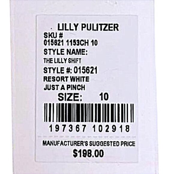 Lilly Pulitzer "The Lilly Shift" in Resort White/Just a Pinch NWT - Size 10 - Picture 7 of 8